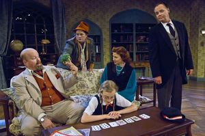 Dale Young as Sir Rowland, Nancy Kane as Miss Peake, Lisa Poldka as Pippa, Sonya Cook Photo